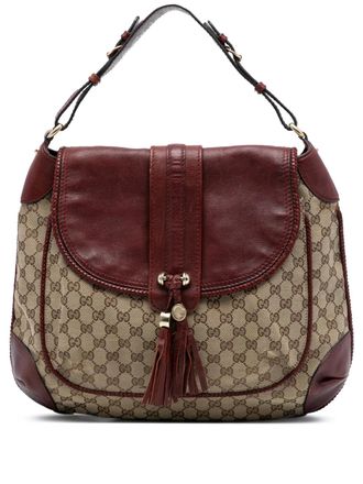 Gucci 2016-2025 GG Canvas Marrakech shoulder bag - women - Calf Leather/Canvas/Leather - One Size - Brown