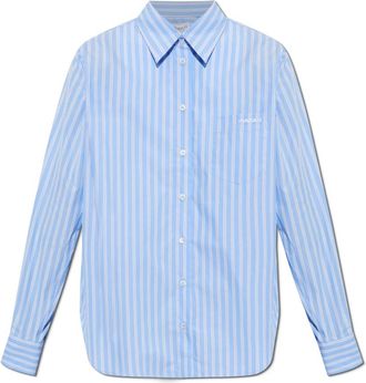 Hunza G Essential Shirt - Dames - Overhemden - Blauw - M/L - Katoen - Overhemden