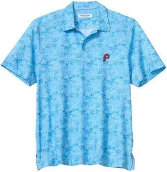 Tommy Bahama Mens Tommy Bahama Light Blue Philadelphia Phillies Bahama Coast Palm Retreat IslandZone Polo at Nordstrom, Size X-Large