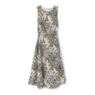 Motivi Flare Jurk met Jungleprint - Dames - Casual kleedjes - Veelkleurig - 2XS - Katoen - Kleedjes