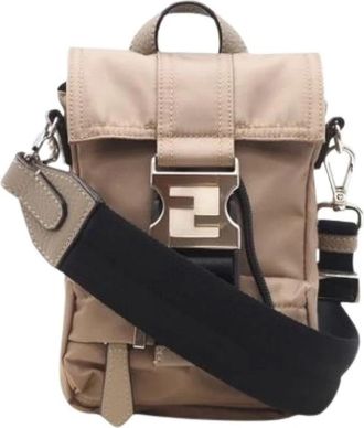 Fendi Pre-owned Vintage Nylon Schoudertas - Dames - Vintage Schoudertas - Beige - ONE Size - Nylon - Vintage