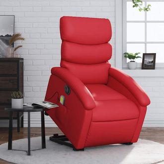 vidaXL Vidaxl - Sill&oacute;n De Majaje Elevable El&eacute;ctrico Cuero Artificial Rojo