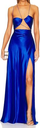 The Sei Asymmetrical Strappy Gown In Sapphire