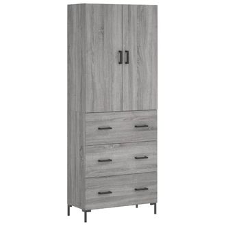 Berkfield Home Highboard Grey Sonoma 69.5x34x180 cm Engineered Wood