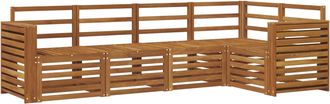 vidaXL Conjunto De Sof&aacute;s De Exterior 5 Uds. Natural Poli&eacute;ster Vidaxl