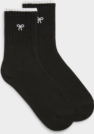 Simons Womens Small shimmery bow socks