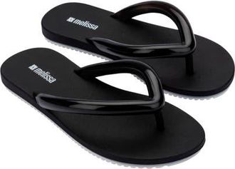 Melissa Airflow Flip Flop in Black/white at Nordstrom, Size 10