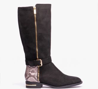 Lotus HARPER Womens Boots Black Microfibre/Snake - Size UK 5