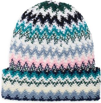 Missoni Zigzag Wool Beanie in Blue Multi at Nordstrom