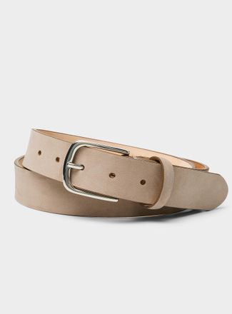 Profuomo Mens Sand velvety leather belt