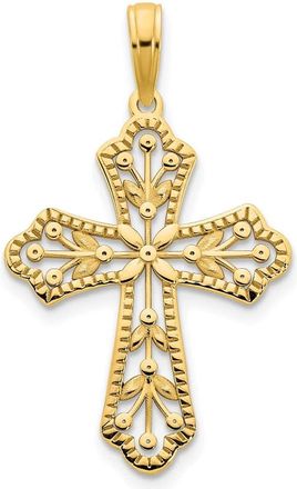 Diamond2Deal 14k Yellow Gold Fancy Cross Pendant