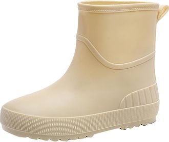 Generic Wellingtons Boots, Womens Wellies Fashion Ankle Boots, Ladies Chelsea Booties Waterproof Rainboots, Casual Fashion Rubber Rain Shoes for Garden Fishin