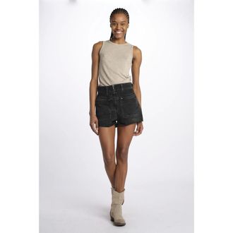 BA&SH Korte Broeken, Dames, Zwart, S, Katoen, Cdavid High-Rise Shorts