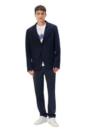 Missoni Single-breasted Jacket With Zigzag Pattern in Blue at Nordstrom, Size 52 It