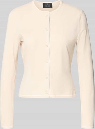 Marc Cain Strickjacke mit Label-Detail in Sand, Größe 34
