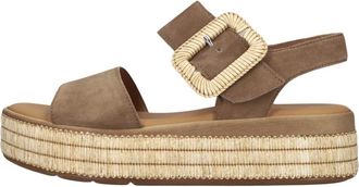 Gabor 562 Platform Sandal - Dames - Sandalen - Bruin - 38 1/2 EU - Leer - Schoenen