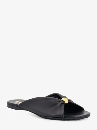 Loewe Womens Sandals Paulas Ibiza Pebble Soft Leather Black