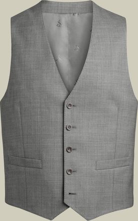 CHARLES TYRWHITT Ultimate Performance Sharkskin Suit Waistcoat - Grey Size w38 by Charles Tyrwhitt