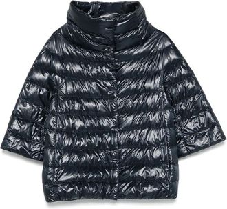 Herno Blue Quilted Mock Collar Jacket