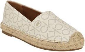 Calvin Klein Popular Espadrille Flat in Ivory Logo at Nordstrom Rack, Size 9.5