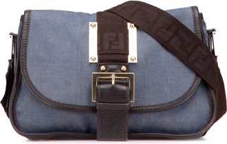 Fendi Pre-owned Womens Canvas Buckle Shoulder Bag - Dark Grey Textile - One Size