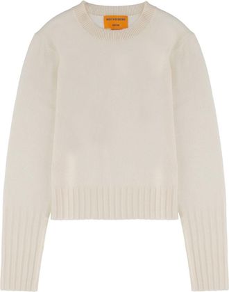 Guest In Residence Shrunken Crew Cropped Ribbed Cashmere Sweater