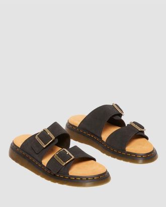 Dr. Martens Josef Suede Zwarte Sandalen