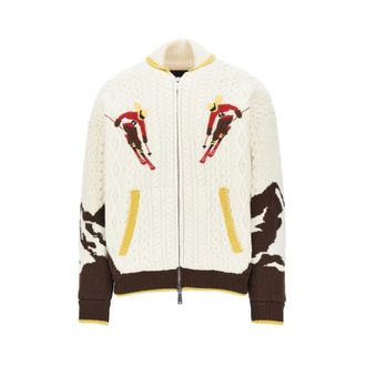 Dsquared2 Snowy Dream Gewatteerd Gebreid Vest - Dames - Sweatshirts & Hoodies - Wit - Maat: M Zijde
