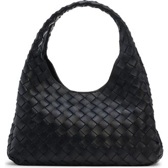 Bottega Veneta Small Campana Intrecciato Leather Shoulder Bag in Black-Brass at Nordstrom