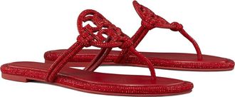 Tory Burch Miller Knotted Pav&eacute; Thong Sandal in Ruby at Nordstrom, Size 6.5