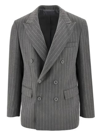 Mars&eacute;m pinstriped double-breasted blazer - Grey