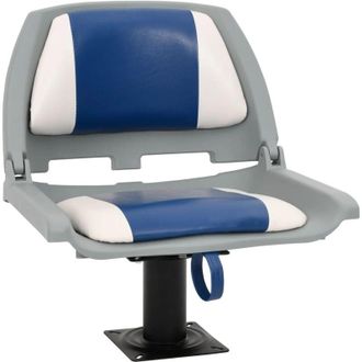 vidaXL Asientos Plegables De Barco 2 Uds Azul Y Blanco 48x51x41 Cm Vidaxl