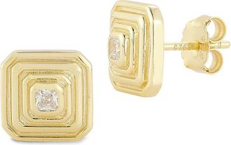 Glaze Jewelry 14K Over Silver Cz Earrings