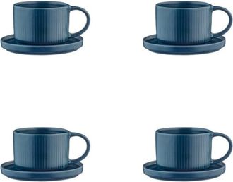 Bj&ouml;rn Borg Taza 15cl y platillo &Oslash;12cm - 8 piezas - Marino