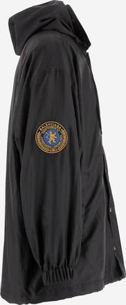 Balenciaga Mens Nylon Jacket With Logo Black Polyester