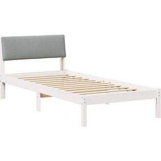 vidaXL Estructura De Cama Con Cabecera Y Gris Claro 100 X 200 Cm Vidaxl
