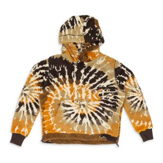 Amiri Brown / Orange Tie Dye Polar Fleece Hoodie
