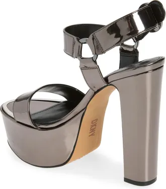 DKNY Shila Platform Sandal in Dark Gunmetal at Nordstrom Rack, Size 7.5