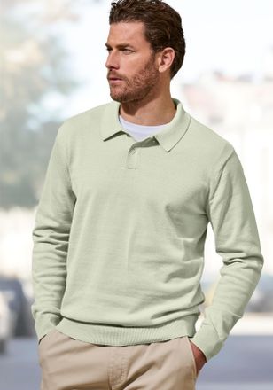 H.I.S Strickpullover H.I.S, Herren, Gr. 4XL (68/70), hellgr&uuml;n, Feinripp, Obermaterial: 60% Baumwolle, 40% Polyester, regular fit normal, Strickb&uuml;ndchen, Pul