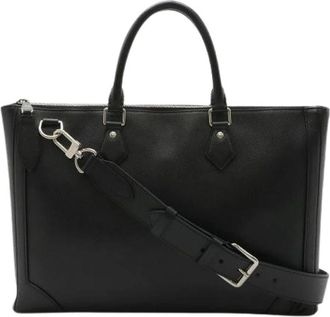 Louis Vuitton Pre-owned Taiga Slim Aktetas - Dames - Vintage Shopper - Zwart - ONE Size - Leer - Vintage