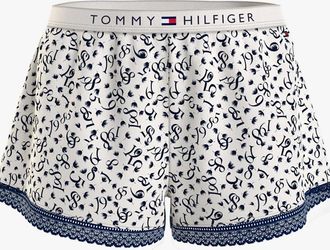 Tommy Hilfiger Womens Tommy Hilfiger WOVEN SHORT PRINT Womens Shorts Feather Print Ecru - Multi - Size: 12