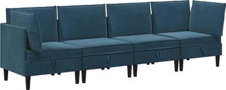 vidaXL Juego De Muebles De Sal&oacute;n 4 Uds. Azul Terciopelo Vidaxl