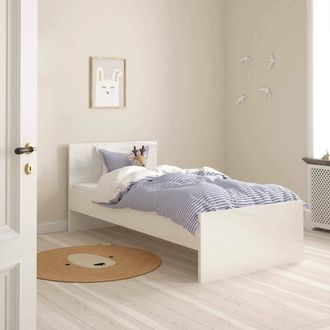 Dmora Dmora - Estructura De Cama, Color Blanco Brillante, 96 X 80 X 196,6 Cm, Con Embalaje Reforzado