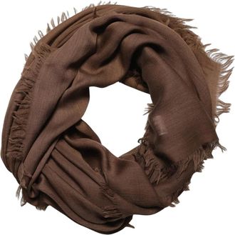 Dolce & Gabbana Zijde Wol Geknoopt Kant Stola Sjaal - Heren - Wintersjaals - Bruin - ONE Size - Wol - Accessoires