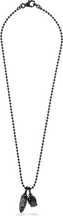 Philipp Plein Collana con ciondolo a teschio - Nero