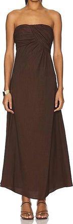 Sovere A-Line Strapless Maxi Dress In Brown