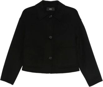 Arma polo-collar wool jacket - Black