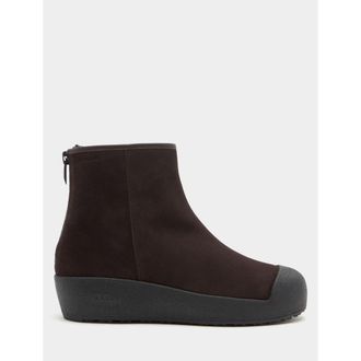 Bally Curling Bootie in Suede with Lamb Fur Lining in Brown at Nordstrom, Size 46