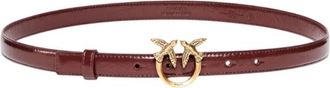 Pinko Love Birds Riem - Dames - Riemen - Geel - M - Leer - Accessoires