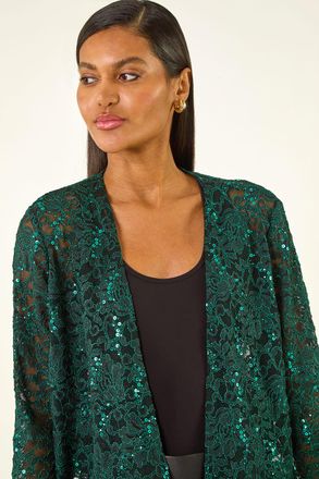 Roman Glitter Sequin Lace Top